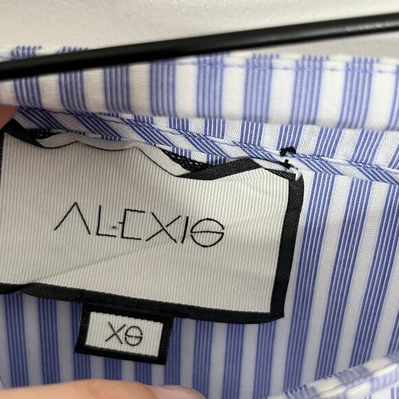 Alexis Womens Juniper Off The Shoulder Bell Sleeve Top XS Blue White Stripe - Picture 5 of 9